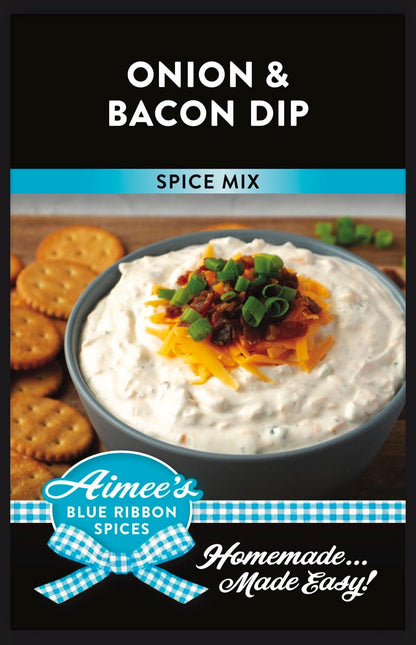 Onion and Bacon Dip** Spice Seasoning Mix (NO SALT) - Chip Dip - Party Dip - Great Gift Idea - Appetizer ~ Gift Basket ~ Sour Cream ~