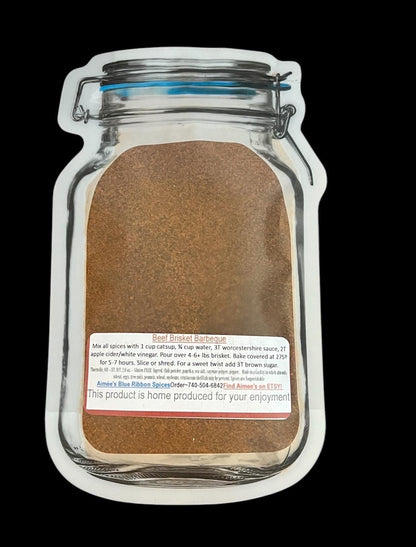 Beef Brisket BBQ Meat Spice Seasoning Mix ~Great for Grilling - Roasting -Baking - Barbecue Tailgating - Picnics - Parities - Family Reunion