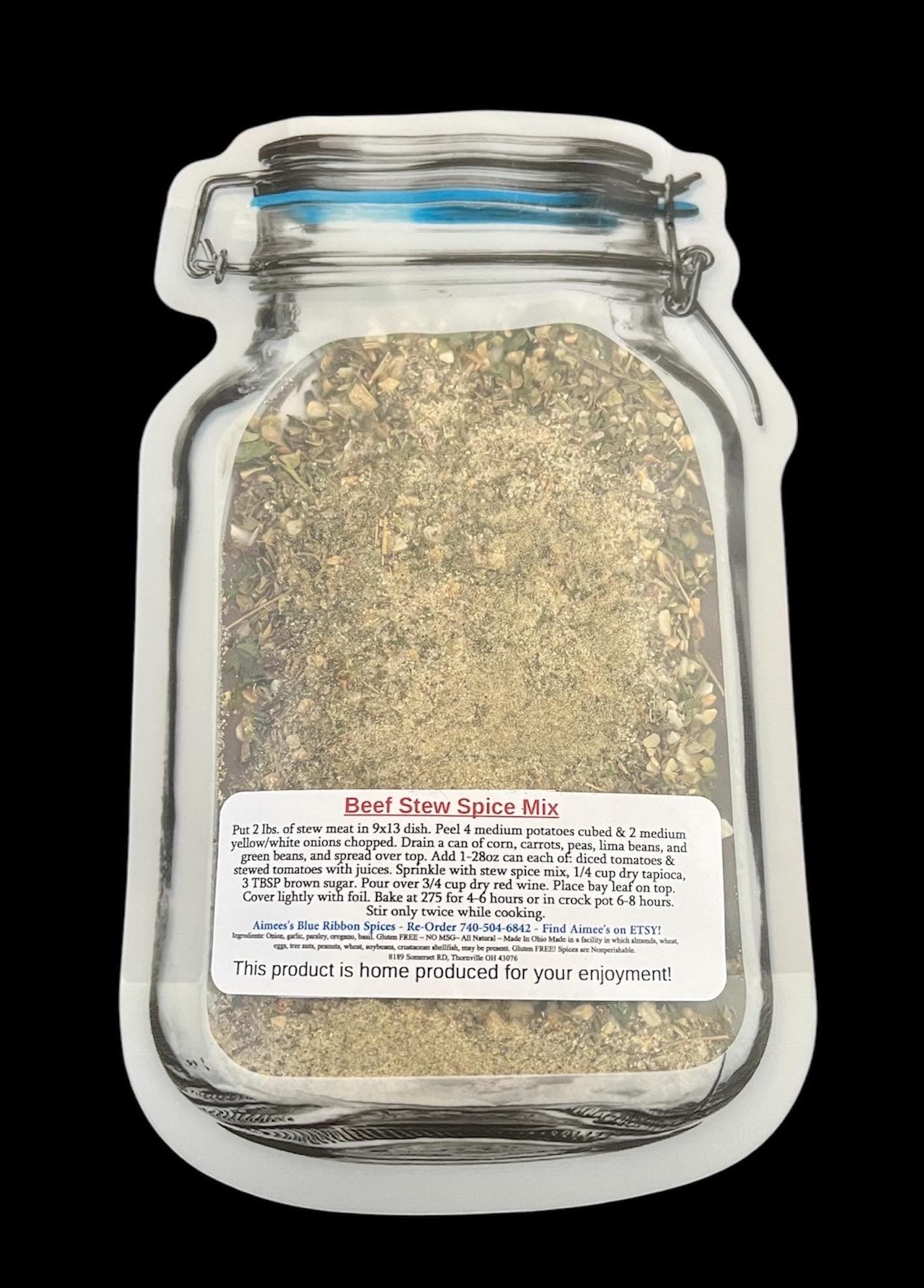 Beef Stew Meal Spice Seasoning Mix ~ Lynd Family Recipe - Dinner Family Size- Loaded with Beef and Vegetables- Spice Mix Packet - Crock Pot