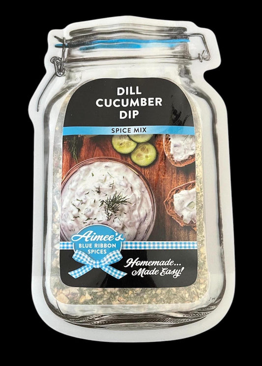 Dill Cucumber Dip** Spice Seasoning Mix (NO SALT Version) Chip Dip - Garden Cucumbers - Sour Cream-  Gluten FREE! - Fresh Tasting-Veggie dip