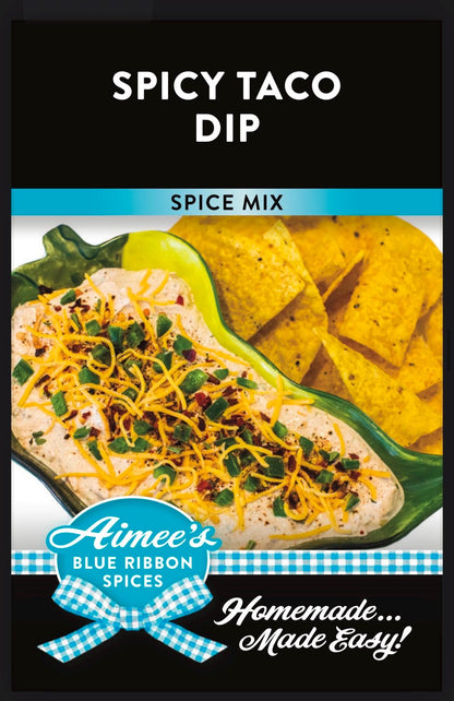 Spicy Taco Dip Spice Seasoning Mixes Value 3 Pack Bulk Savings Taco Tuesday Topping -Tortilla Chip Dip - Layered Taco Party Dip- Gluten FREE