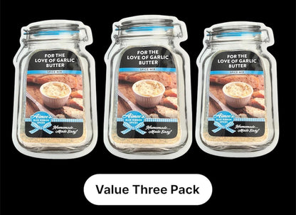 For The Love Of GARLIC Butter Spice Seasoning Mixes "Value 3 Pack Bulk Savings”~Garlic Bread ~Garlic Lovers Dream Great for Gift Giving