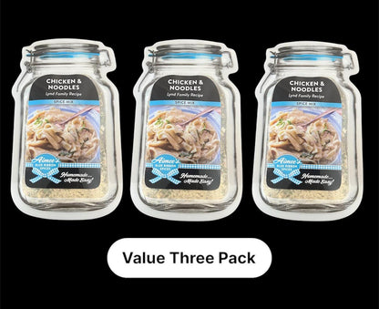 Chicken & Noodles Spice Seasoning Mixes "Value 3 Pack Bulk Savings ”Comfort Food" at it's Finest Wedding Shower Gift spices are Gluten Free