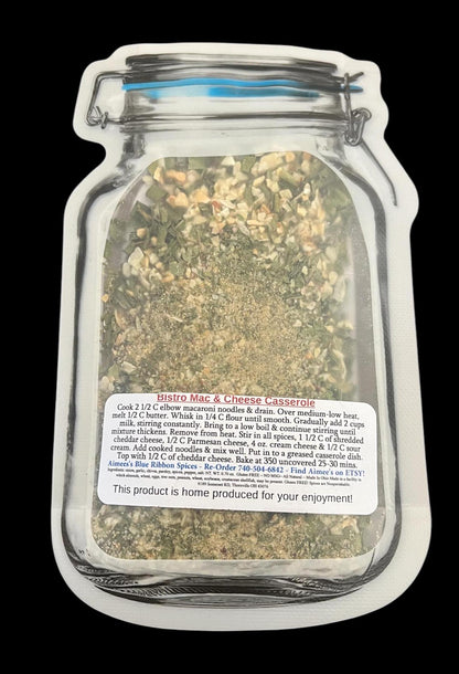 Bistro Mac & Cheese** Casserole Spice Seasoning Mix (NO SALT) Potluck - Tailgate - Family Reunion - Spice Mix Packet Makes a Large Recipe