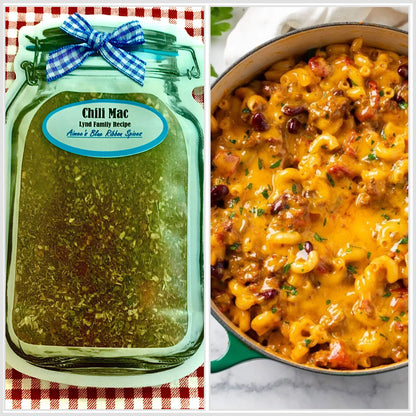 Chili Mac Spice Mix Elbow Macaroni Noodles Spices are Gluten Free Hearty Cheddar Cheese Beans Hearty EASY Crock Pot Gift Basket Giving  YUM