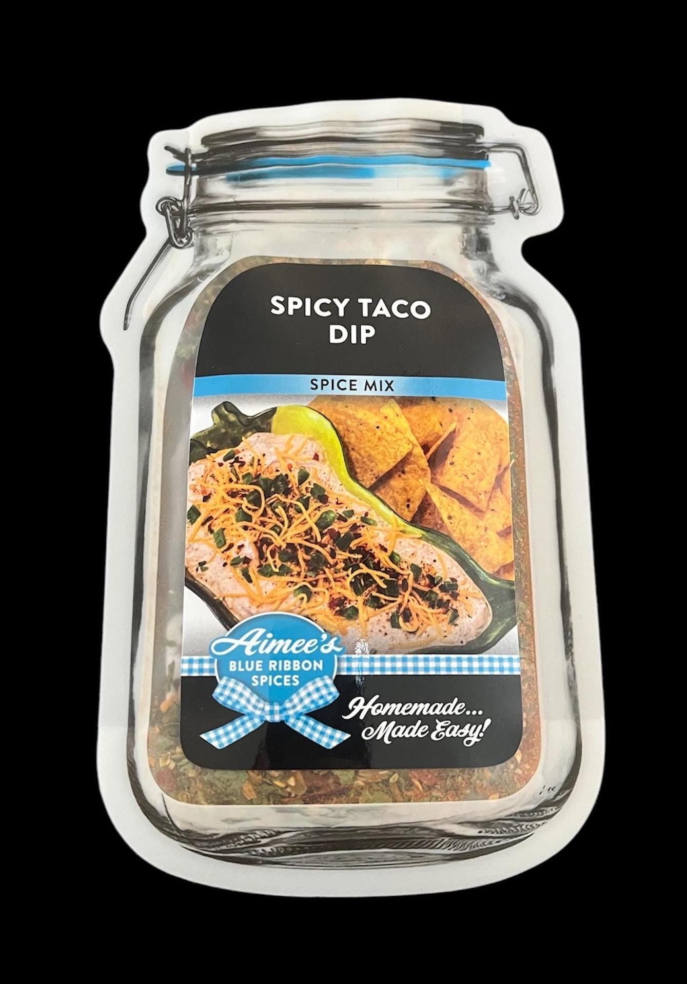 Spicy Taco Dip** Spice Seasoning Dip Mix and Recipe ~ Mexican Taco Topping ~ Tuesday Taco Night ~ Creamy ~ Layered Taco Dip ~ Fan Favorite