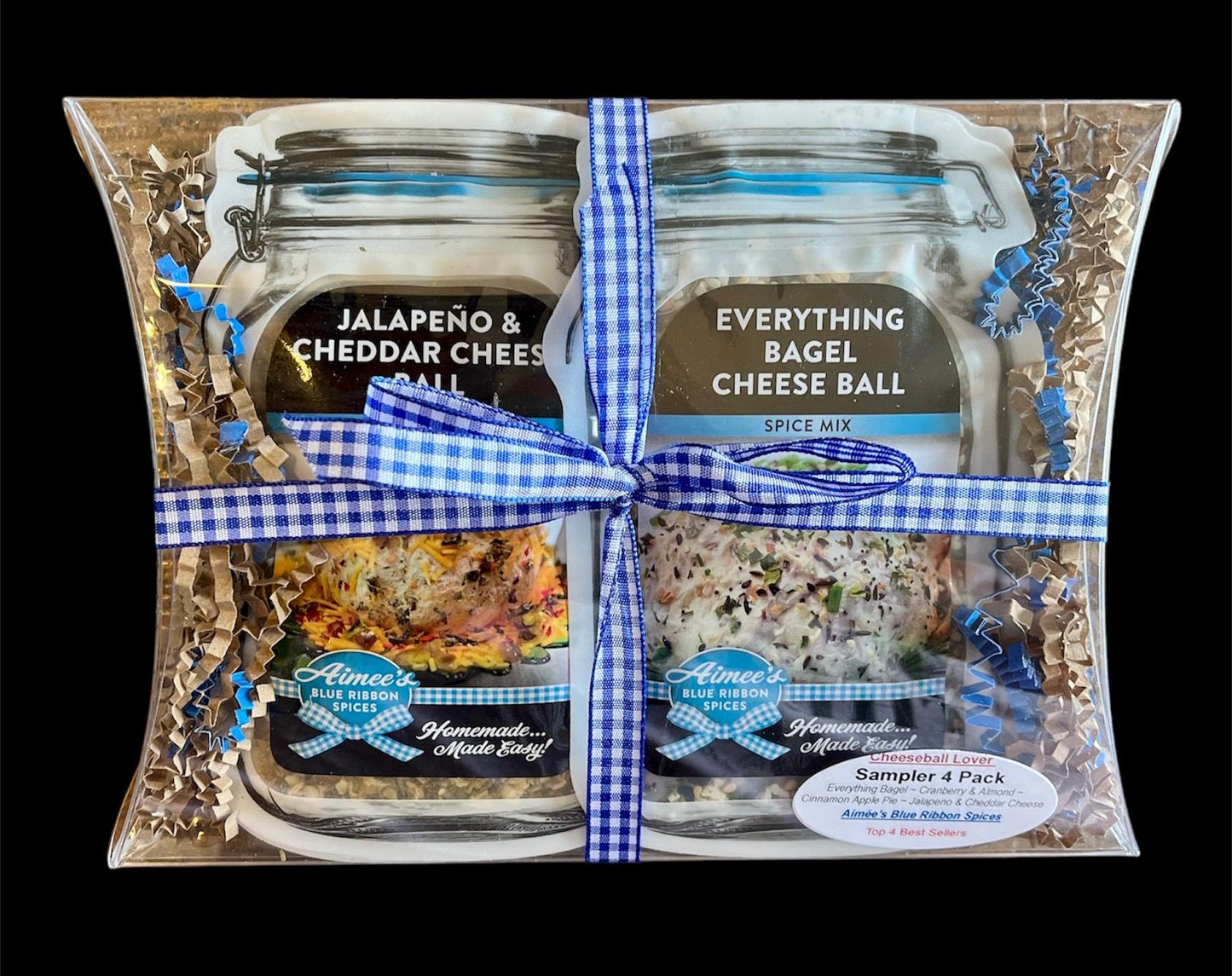 Cheeseball Lover 4 Pack Spice Mixes Gift Wrapped ~4 Packets - Gift Basket - Perfect Birthday Christmas Gift-Top 4 Best Sellers FREE Shipping