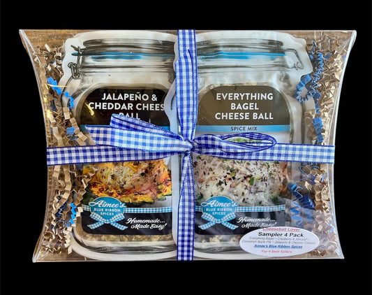 Cheeseball Lover 4 Pack Spice Mixes Gift Wrapped ~4 Packets - Gift Basket - Perfect Birthday Christmas Gift-Top 4 Best Sellers FREE Shipping