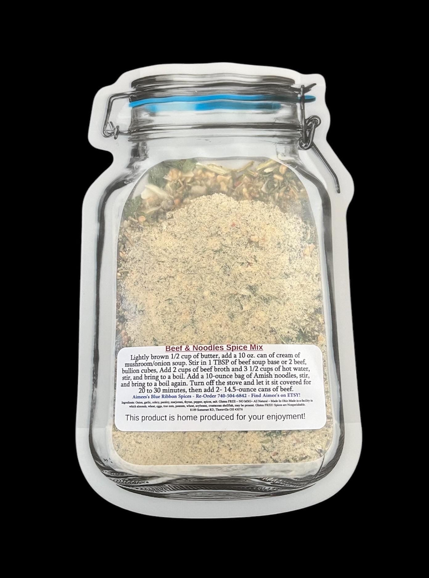 Beef & Noodle Dinner Lynd Family Spice Recipe - Seasoning Mix “Value 3 Pack Bulk Savings” Amish Noodles-Family Meal-Crock Pot - Gift Giving