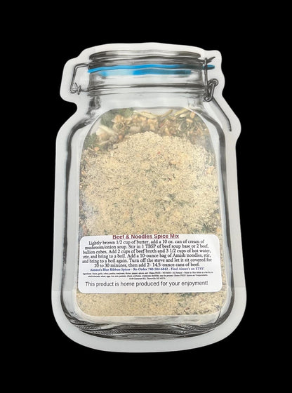 Beef & Noodle Dinner Lynd Family Spice Recipe - Seasoning Mix “Value 3 Pack Bulk Savings” Amish Noodles-Family Meal-Crock Pot - Gift Giving
