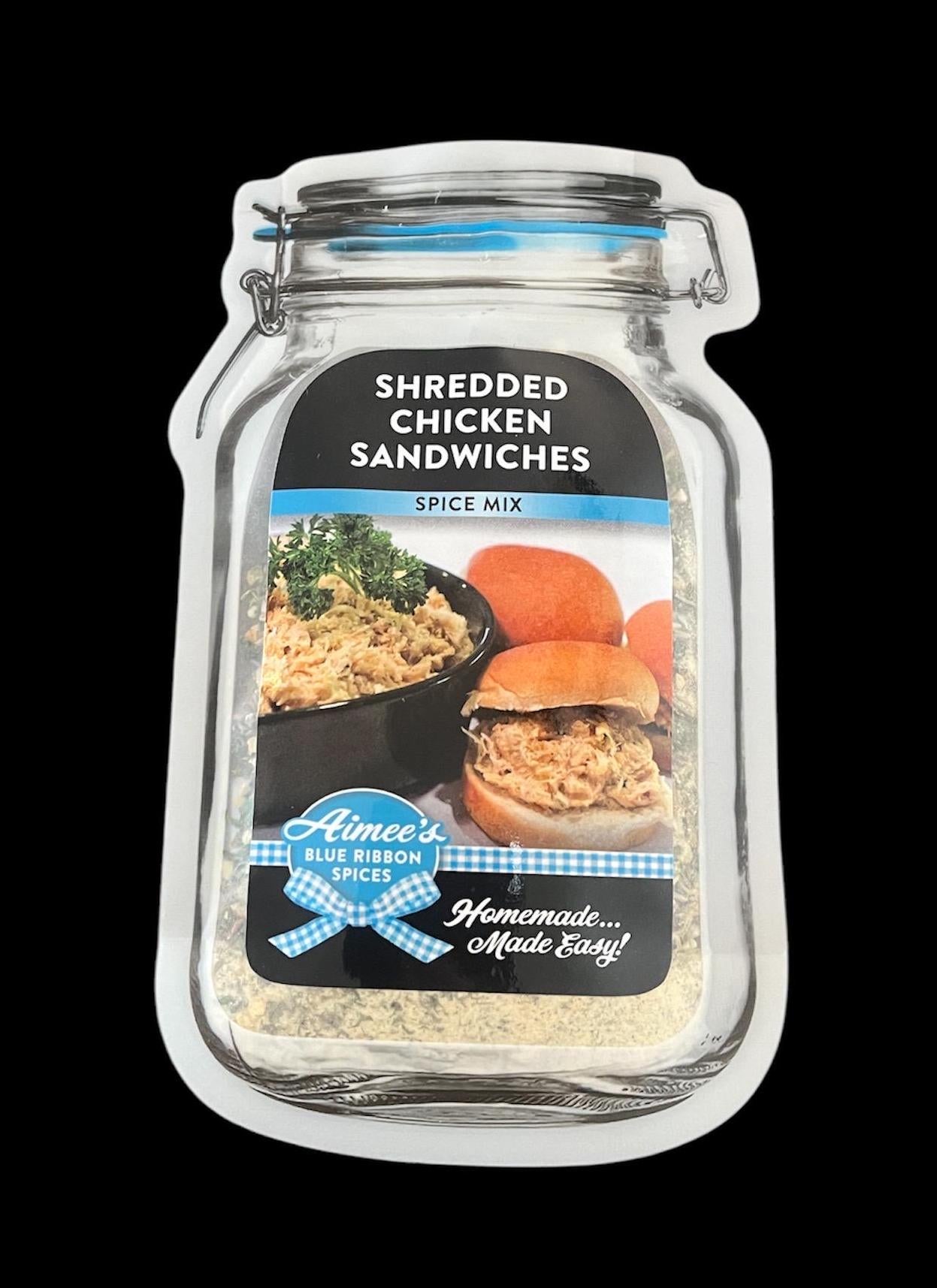 Shredded Chicken Sandwiches** TOP! Seller!! Spice Seasoning Mix ~ Family Favorite Meal ~ Fresh or Canned Chicken ~ Tailgate ~ Reunion Party