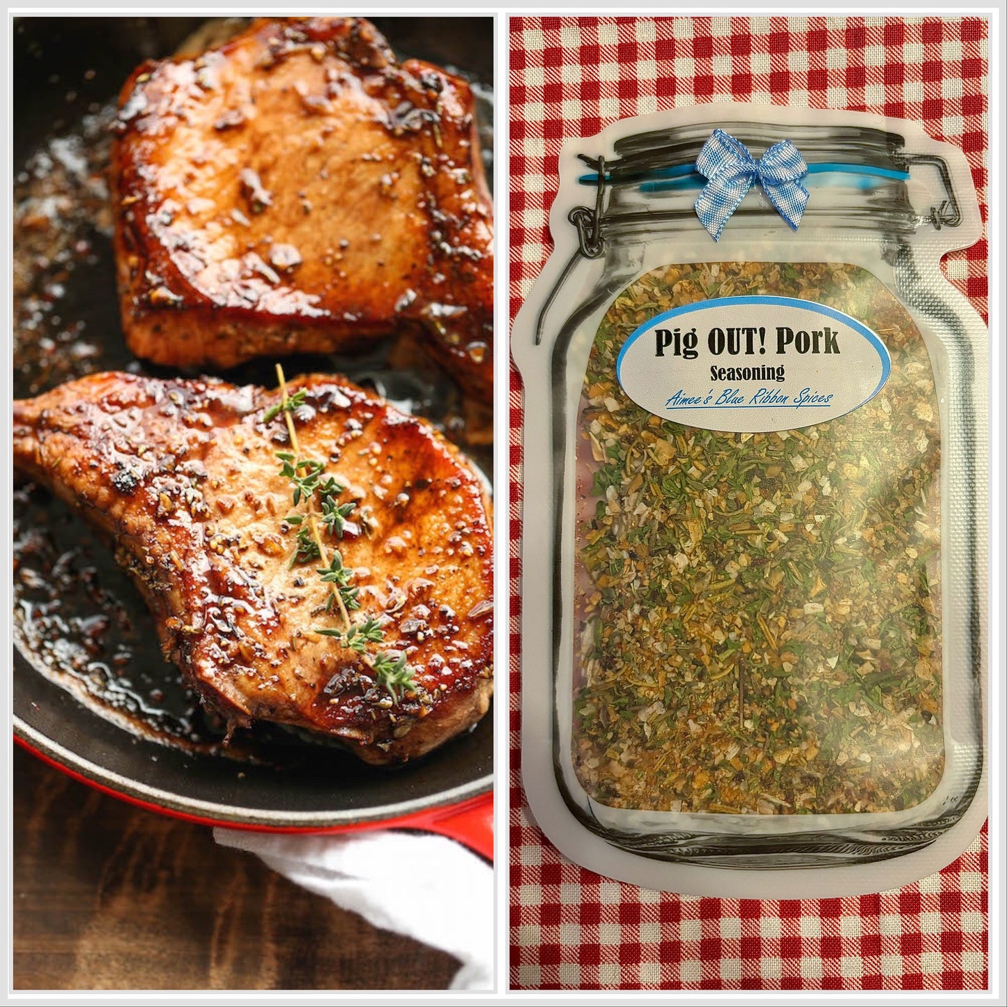 Pig Out! Pork Rub Spice Seasonings Mix Pork Chop Rub, Grilling Spices, Pork Loin, Pork Roast, Dry Herb Mix
