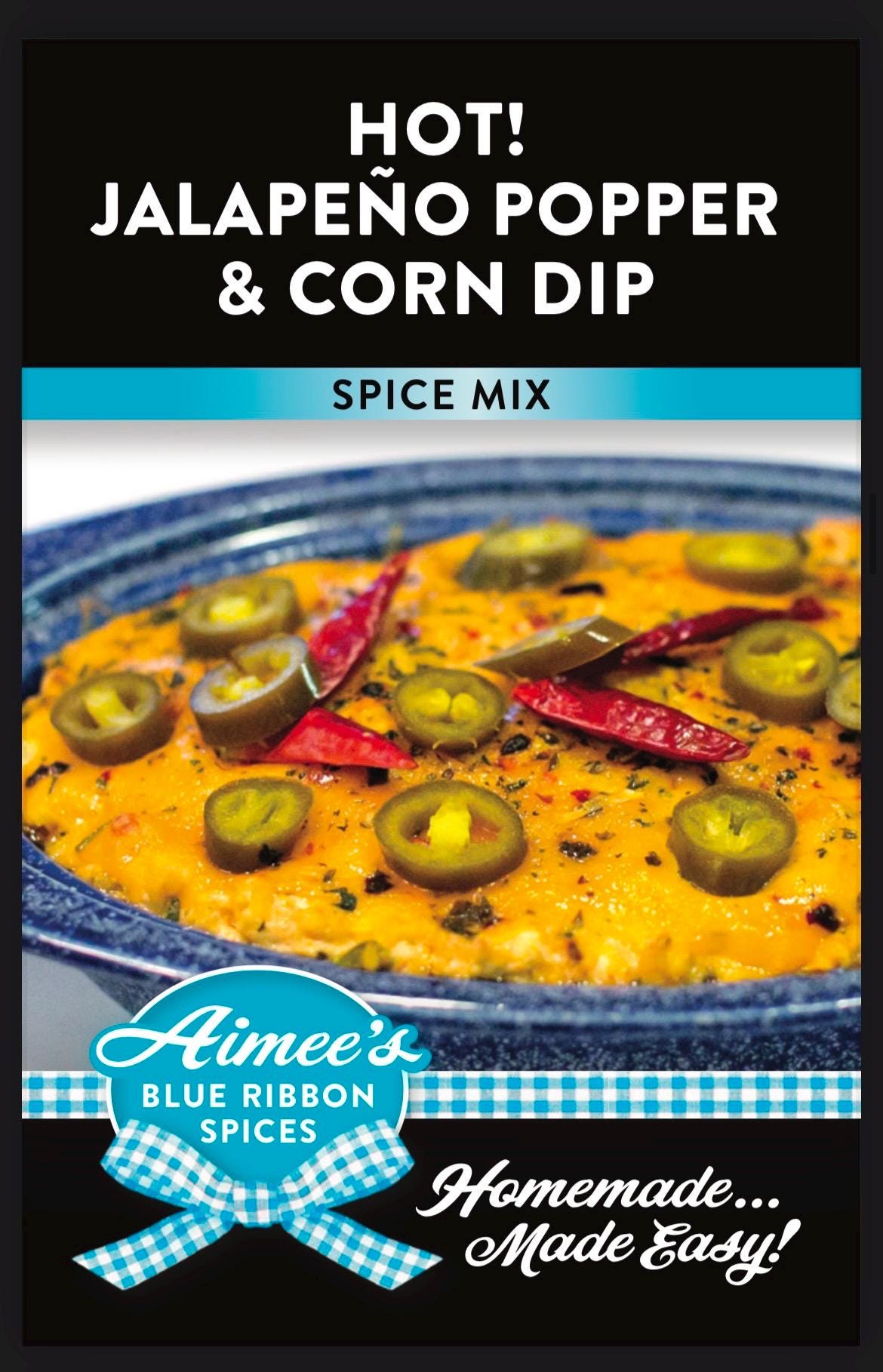 Hot! Jalapeño Popper & Corn Dip Spice Seasoning Mix “Value 3 Pack Bulk Savings” 3 Mason Jar Packets~Appetizer~Gift~Potluck~Large Cheese Ball