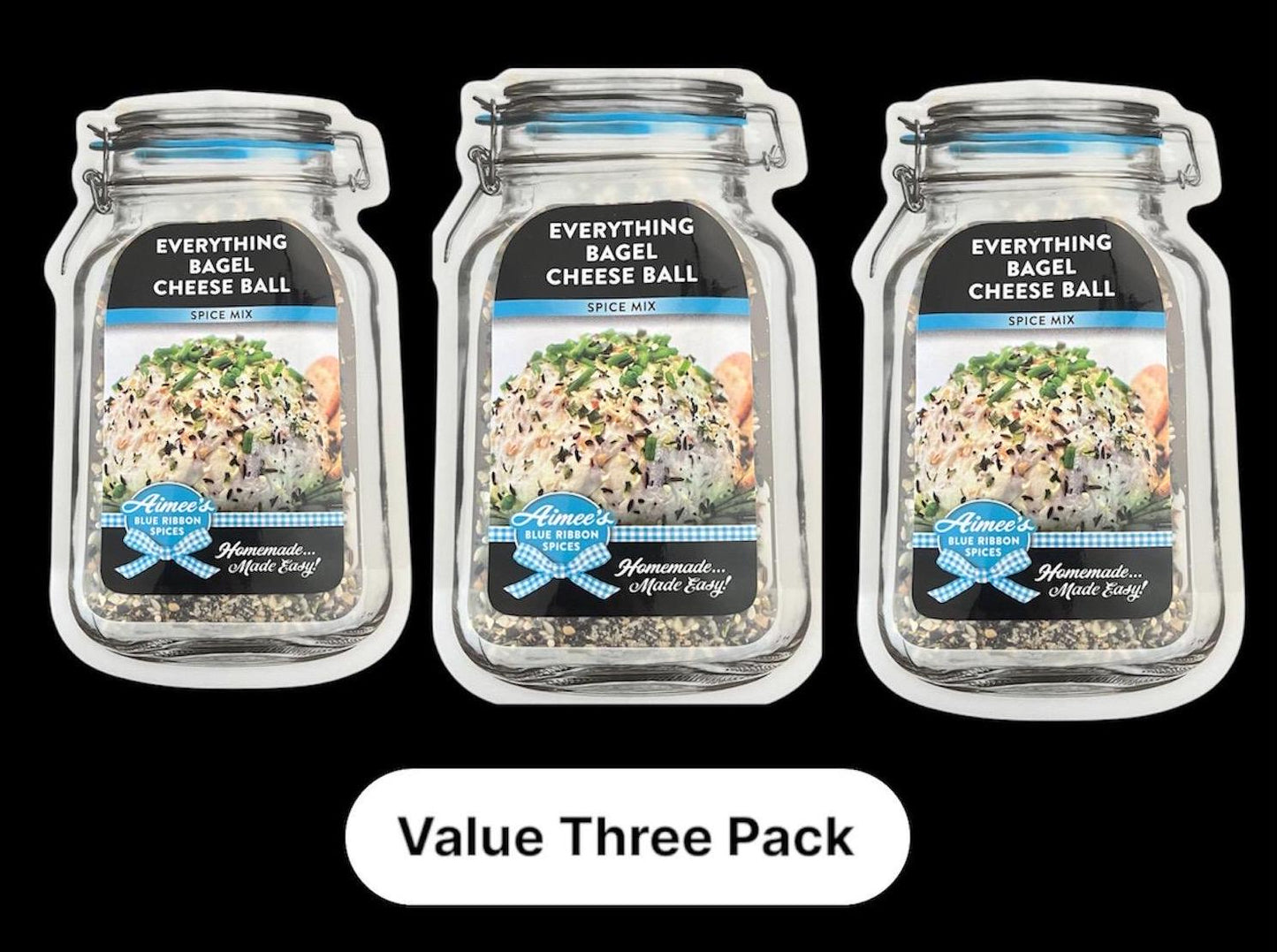 EVERYTHING Bagel Cheese Ball Spice Mix Value 3 Pack Bulk Savings~ Perfect for Gift Giving and Gift Baskets Cheese Ball ~ Appetizer~Tailgate