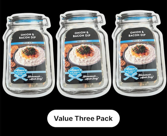 Onion and Bacon Dip Spice Seasoning Mixes Value 3 Pack Bulk Savings Chip Dip - 3 Dip Packets - Party Dip - Appetizer-Gift Giving-Gluten FREE