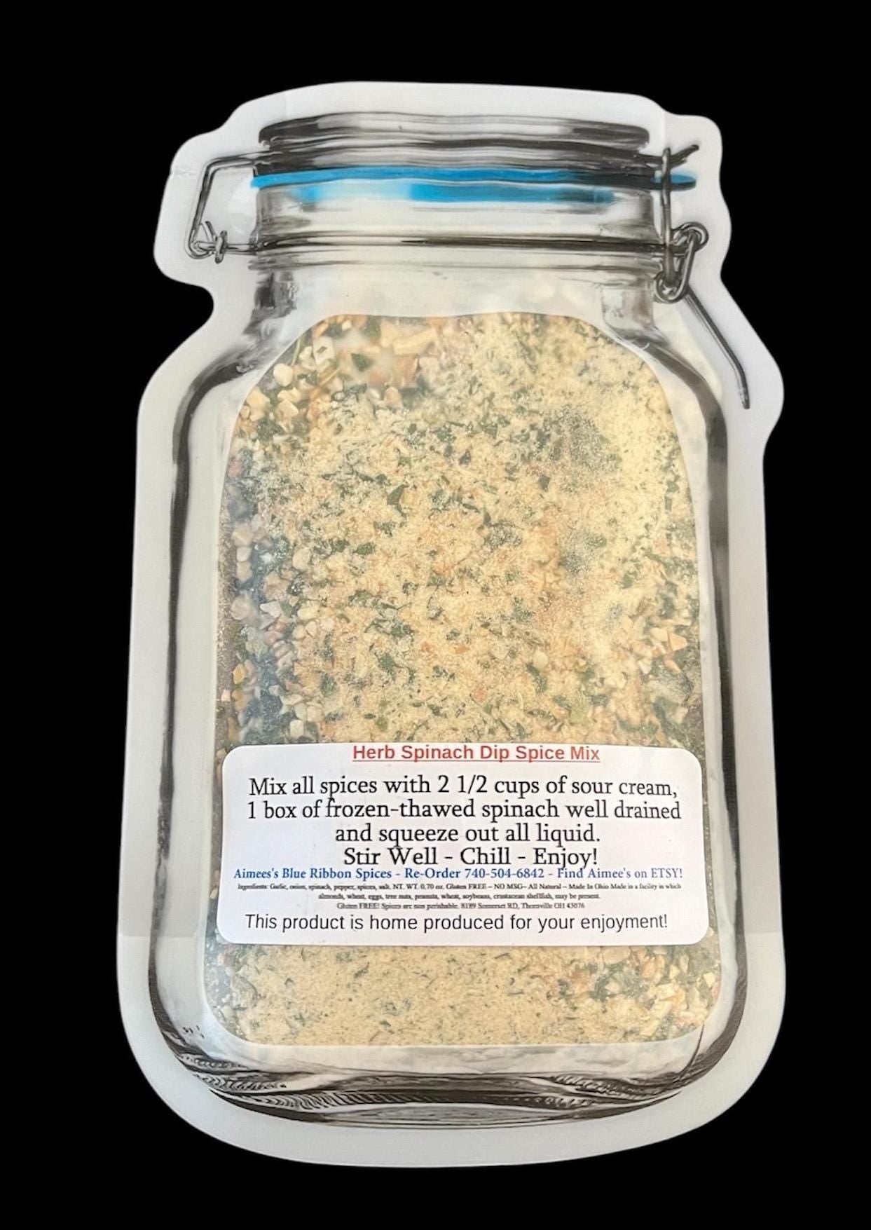 Herb Spinach Dip Spice Seasoning Mixes "Value 3 Pack Bulk Savings” Great for Gift Giving Spices are Gluten FREE and Full of Flavor Bread Dip