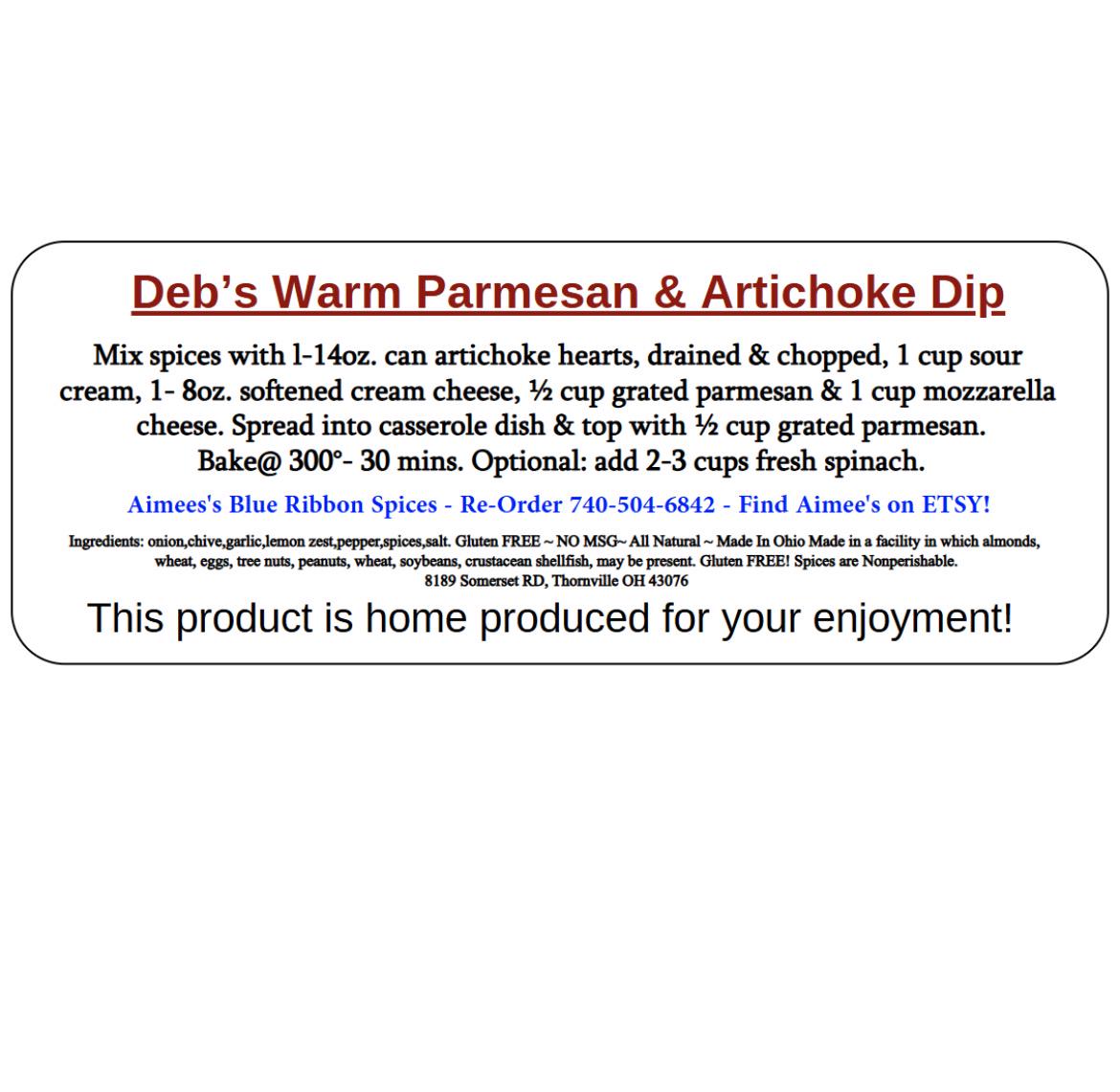 Warm Parmesan & Artichoke Dip**Spice Seasoning Mix ~ Crowd Favorite - Appetizer - Perfect for Using a Crock Pot - Spinach  and Artichoke Dip