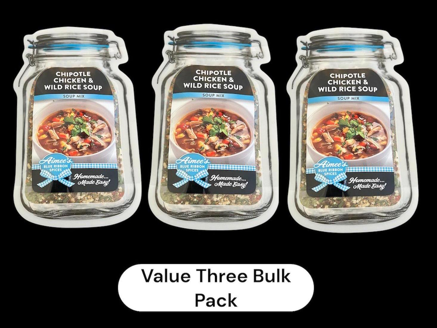 Chipotle Chicken & Wild Rice Soup NO SALT  Spice Seasoning Mix “Value 3 Pack Bulk Savings”