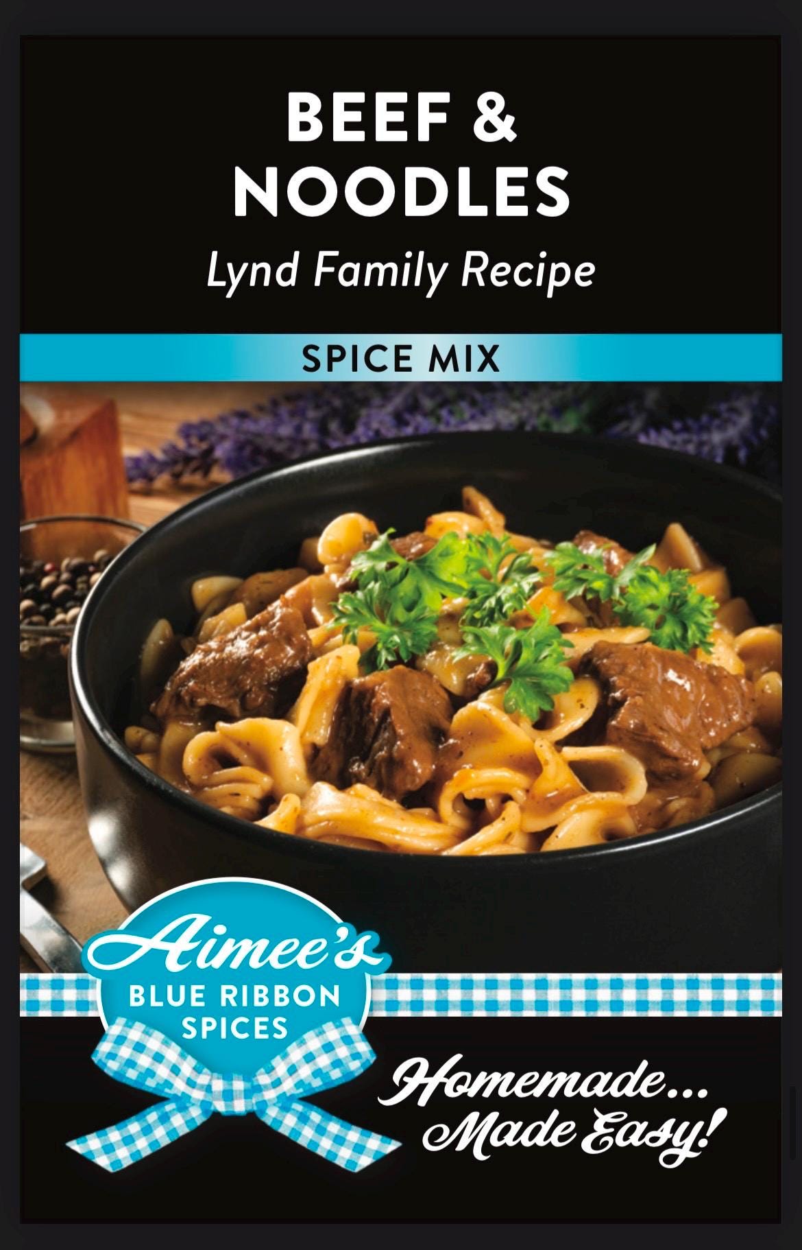 Beef & Noodle Dinner Lynd Family Spice Recipe - Seasoning Mix “Value 3 Pack Bulk Savings” Amish Noodles-Family Meal-Crock Pot - Gift Giving