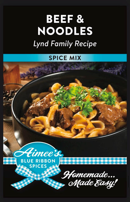 Beef & Noodle Dinner Lynd Family Spice Recipe - Seasoning Mix “Value 3 Pack Bulk Savings” Amish Noodles-Family Meal-Crock Pot - Gift Giving