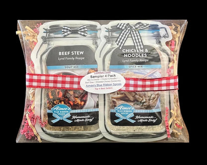 4 Pack Gift Pack-Shredded Chicken Sandwiches -Bistro Mac Cheese -Chicken Noodles-Beef Stew Gift Set Comfort Food 4 Top Sellers FREE Shipping