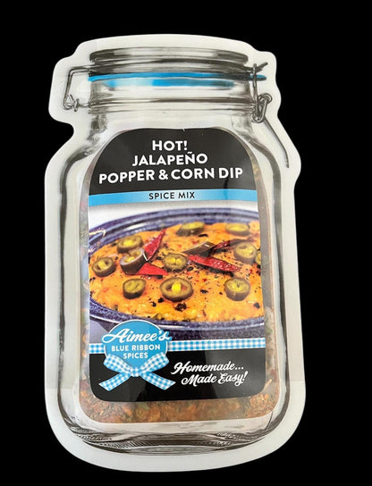 Hot! Jalapeño Popper & Corn Dip Spice Seasoning Mix “Value 3 Pack Bulk Savings” 3 Mason Jar Packets~Appetizer~Gift~Potluck~Large Cheese Ball