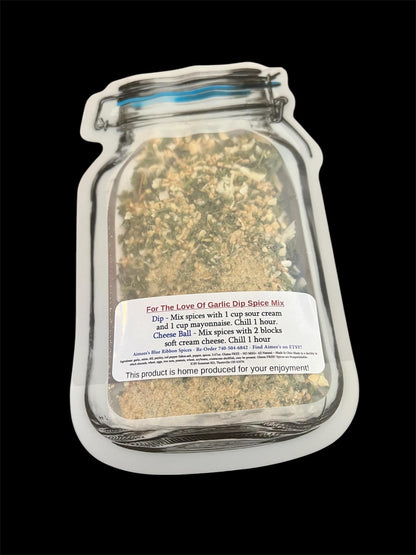 For The Love Of Garlic Dip*Spice Seasoning Mix ~Chip Dip ~Party Favorite Dip ~Appetizer ~Great for Pot locks ~GARLIC Lovers Dream Come True