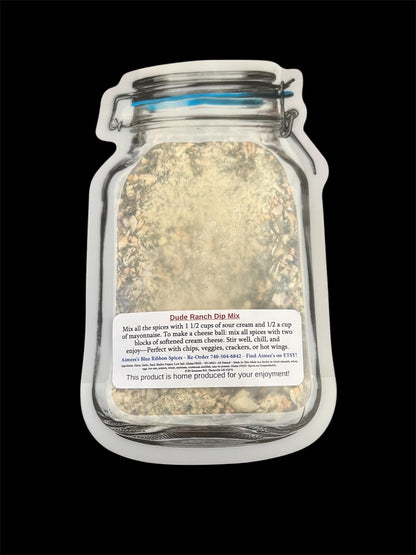Dude Ranch Dip** Spice Seasoning Mix (NO SALT Recipe) ~Ranch Dip ~Chip Dip ~Vegetable Dip ~Dry Spice Mix ~Perfect Gift ~ Makes Large Amount