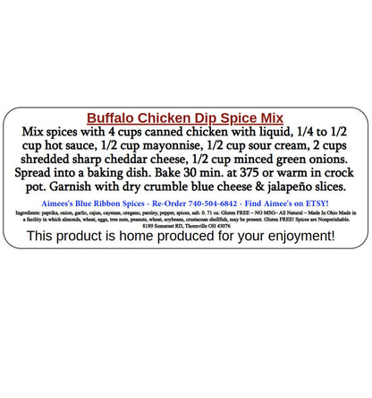Buffalo Chicken Dip** Crowd Favorite**Spice Seasoning Mix - Crock  Pot or Oven - Crowd Favorite - Tailgate - Family Reunion - Appetizer -YUM