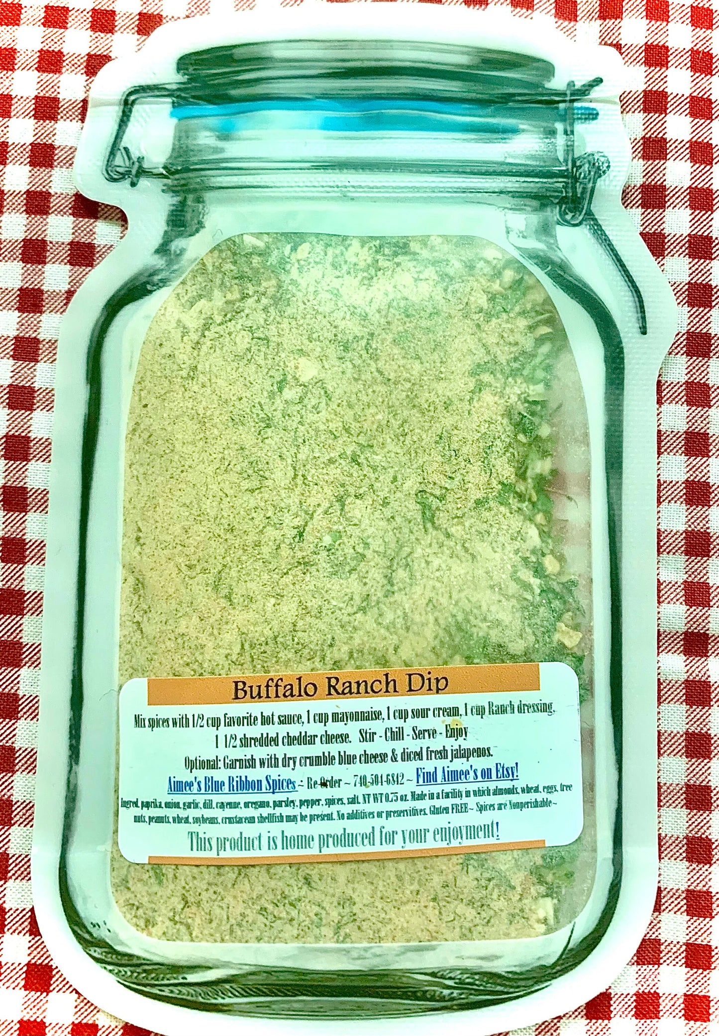 Buffalo Ranch Dip Spice Seasoning Mix - Crowd Favorite - Appetizer Dip - Dry Seasoning Packet - Tail Gate Party - Graduation Party- Chip Dip