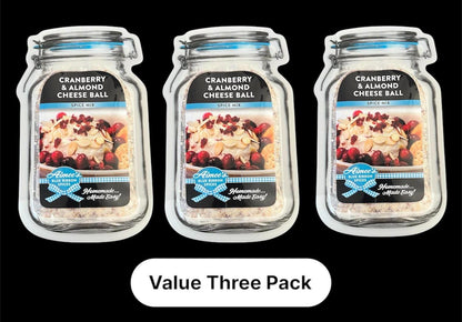 Cranberry & Almond Cheese Ball Spice Seasoning  Mix “Value 3 Pack Bulk Savings” Cream Cheese Holidays Crackers Bagel Spices are Gluten Free