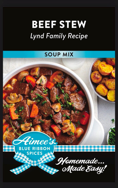 Beef Stew Meal Spice Seasoning Mix ~ Lynd Family Recipe - Dinner Family Size- Loaded with Beef and Vegetables- Spice Mix Packet - Crock Pot