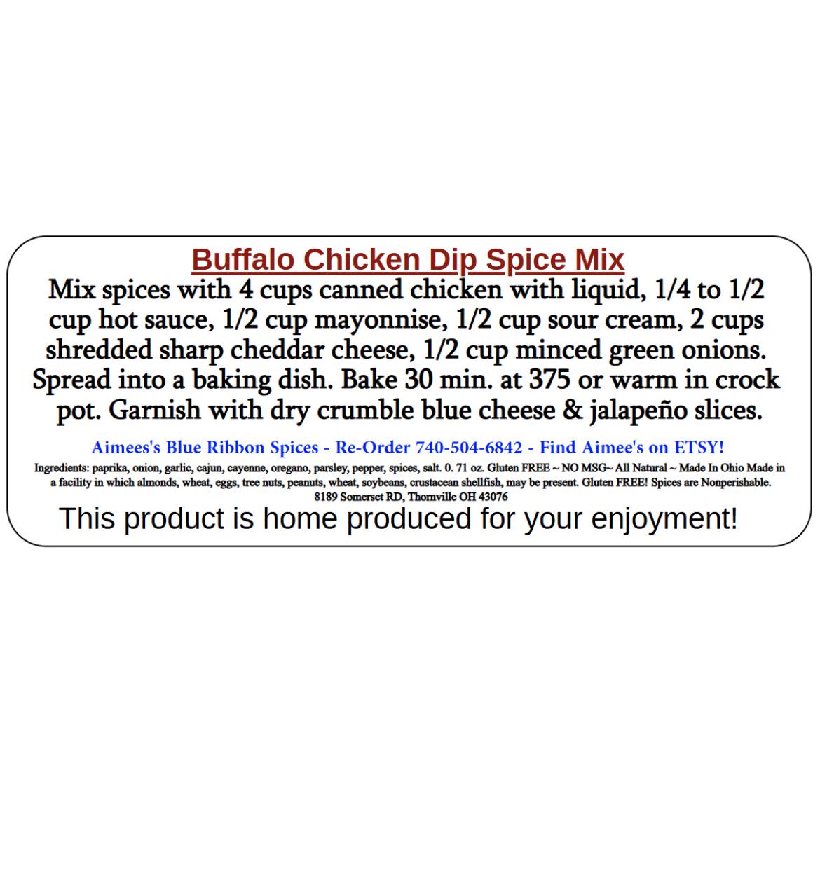 Buffalo Chicken Dip Spice Seasoning Mixes "Value 3 Pack Bulk Savings” 3 Spice Mix Dry Seasonings Packet- TOP! Seller-Appetizer-Tailgate Gift