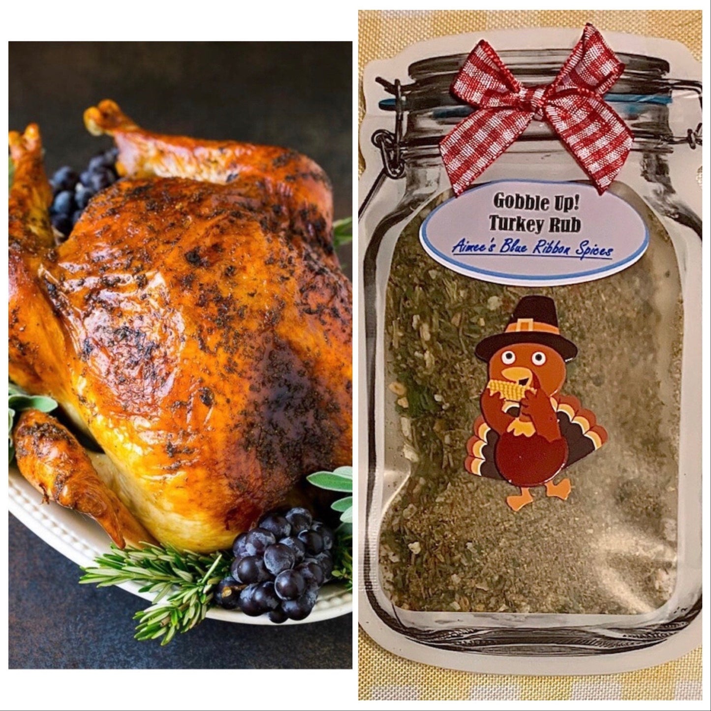Gobble Up Turkey Rub Spice Seasoning Mix ~ Thanksgiving Meal ~ Poultry Seasonings ~ Family Meal Recipe ~Great for Gift Giving~Dry Spice Mix