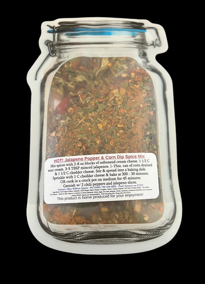 Hot! Jalapeño Popper & Corn Dip Spice Seasoning Mix “Value 3 Pack Bulk Savings” 3 Mason Jar Packets~Appetizer~Gift~Potluck~Large Cheese Ball