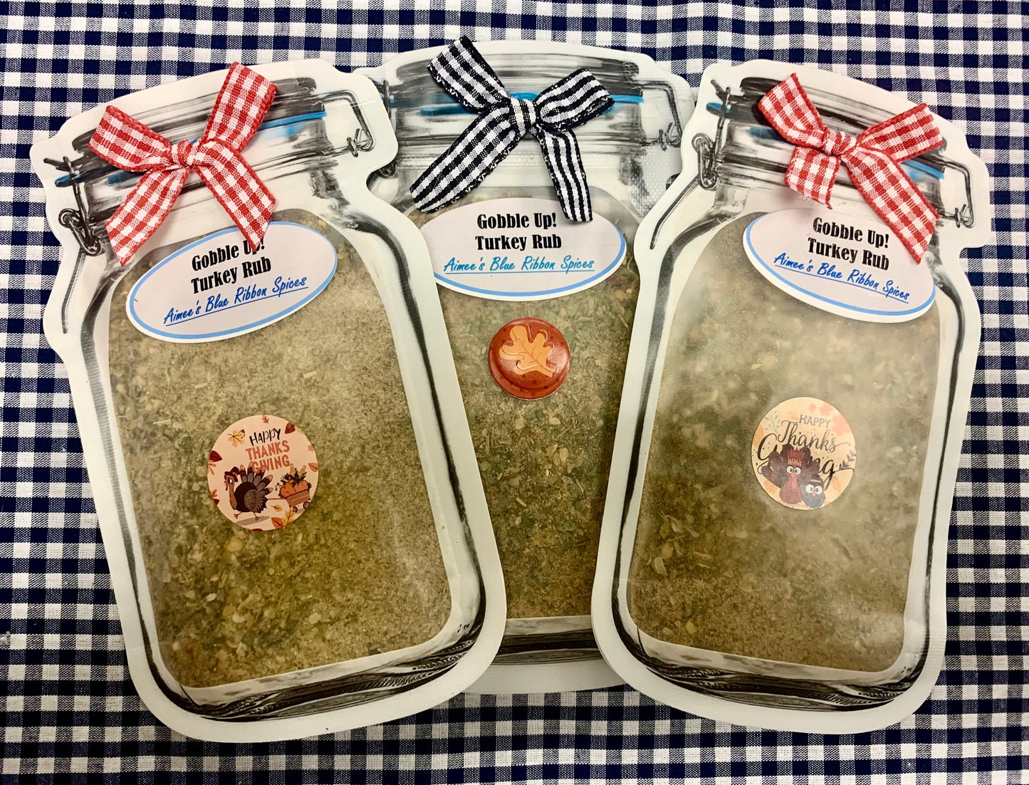 Gobble Up! Turkey Rub Spice Mix “Value Three 3 Pack Bulk Savings” Thanksgiving Feast-Gluten Free Spices-Family Size-Great on Chicken-Roasted
