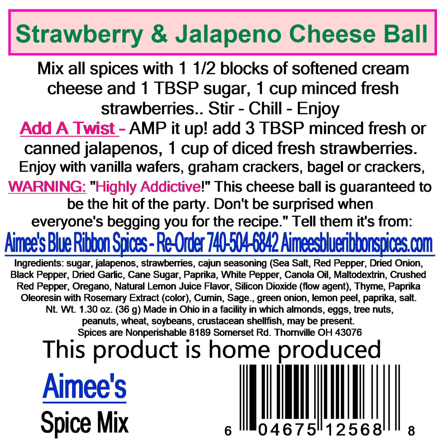 Strawberry Jalapeño Cheese Ball
