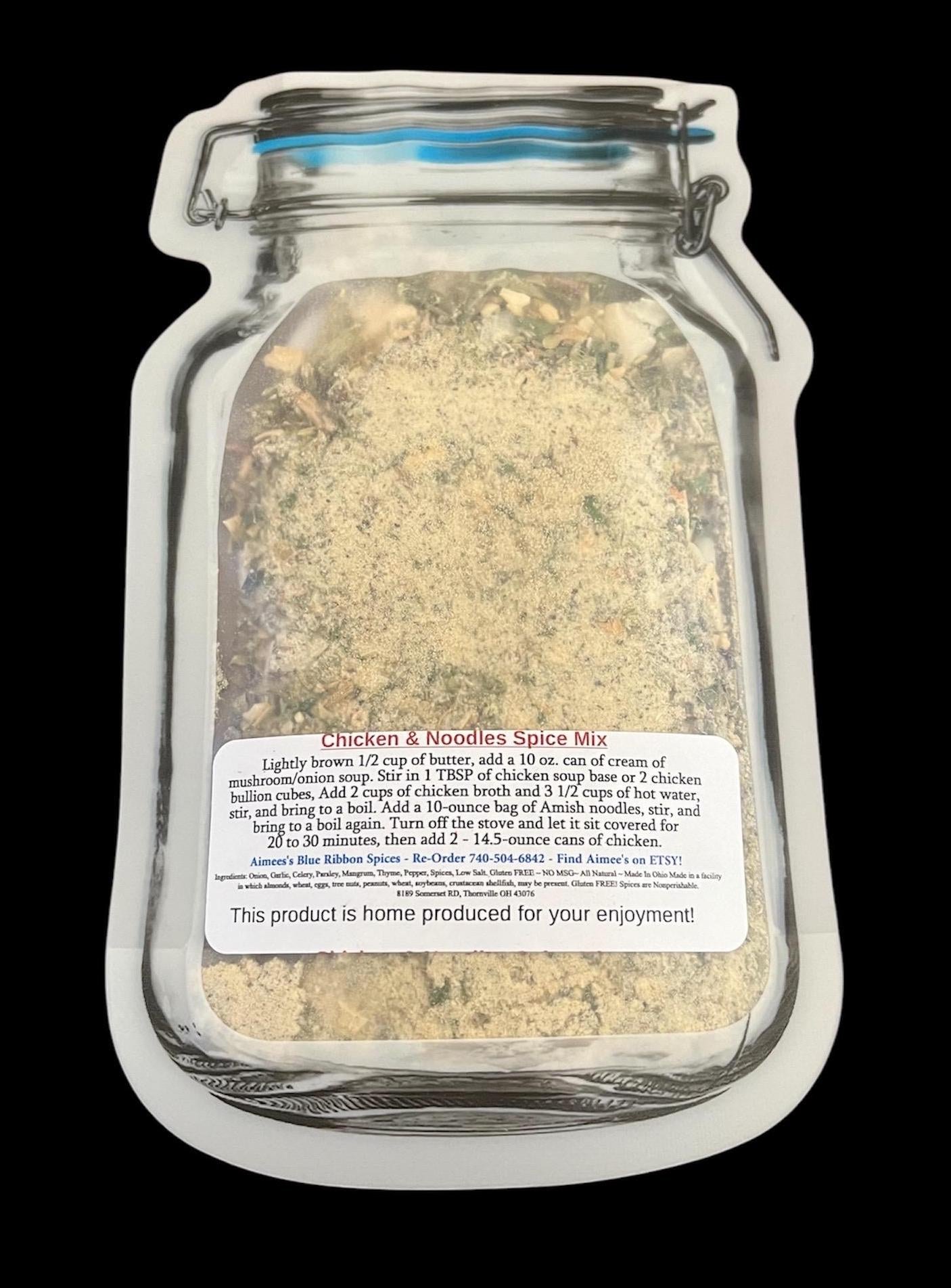 Chicken & Noodles Spice Seasoning Mixes "Value 3 Pack Bulk Savings ”Comfort Food" at it's Finest Wedding Shower Gift spices are Gluten Free