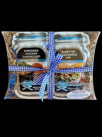 4 Pack Top Sellers -Shredded Chicken Sandwiches, Giddy Up Guacamole, Herb Dipping Oil & Hot Jalapeño Popper-Top Sellers Mixes Gift Wrapped