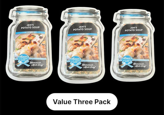Jen’s Potato Soup Spice Seasoning Mix and Recipe “Value Three 3 Pack Bulk Savings” Includes 3 Spice Packets ~ Soup Gift Basket Gluten Free