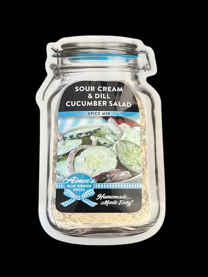 Sour Cream and Dill Cucumber Salad Spice Seasoning Mix - Fresh Cucumbers- Creamy Summer Garden Salad - Red Onions - Sour Cream - Dill Ranch