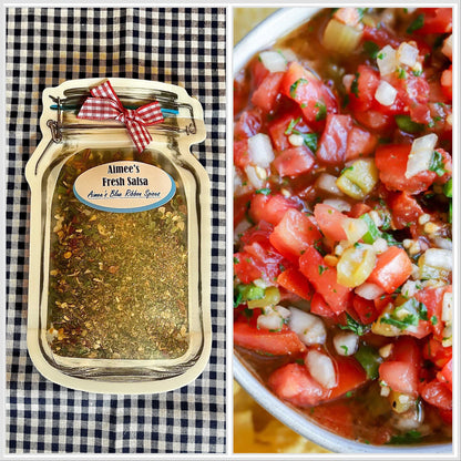 Aimee’s Fresh Salsa Spice Seasoning Mix Homemade Salsa - Fresh - Tomatoes - Cilantro - Onions - Tortilla Chip Dip - Nachos -Layered Taco Dip