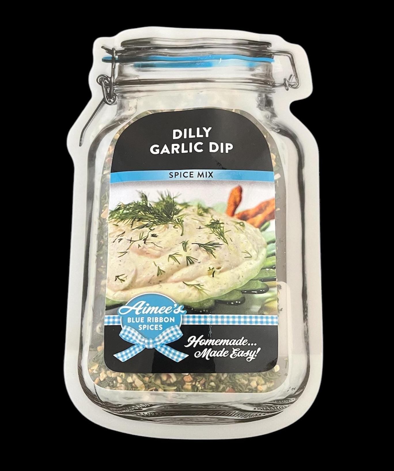 Dilly Garlic Dip Spice Mixes "Value Three Pack Bulk Savings” So GOOD! You'll need 3 - Chip Dip - Veggie Dip - Gluten Free - TOP Seller -Gift