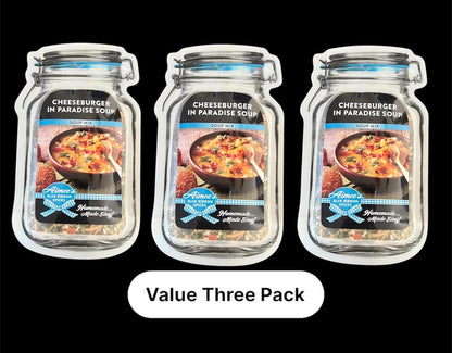 Cheeseburger In Paradise Soup Spice Seasoning Mix “Value 3 Pack Bulk Savings” 3 Soup Mix Packets - Hearty Family Meal - Crowd Favorite - YUM