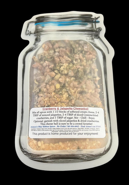 Cranberry & Jalapeno Cheese Ball ~ Sweet/Heat Favorite ~ VERY! Addictive ~ Dry Spice Seasoning  Mix ~ Appetizer ~ Cream Cheese ~ Party Fav