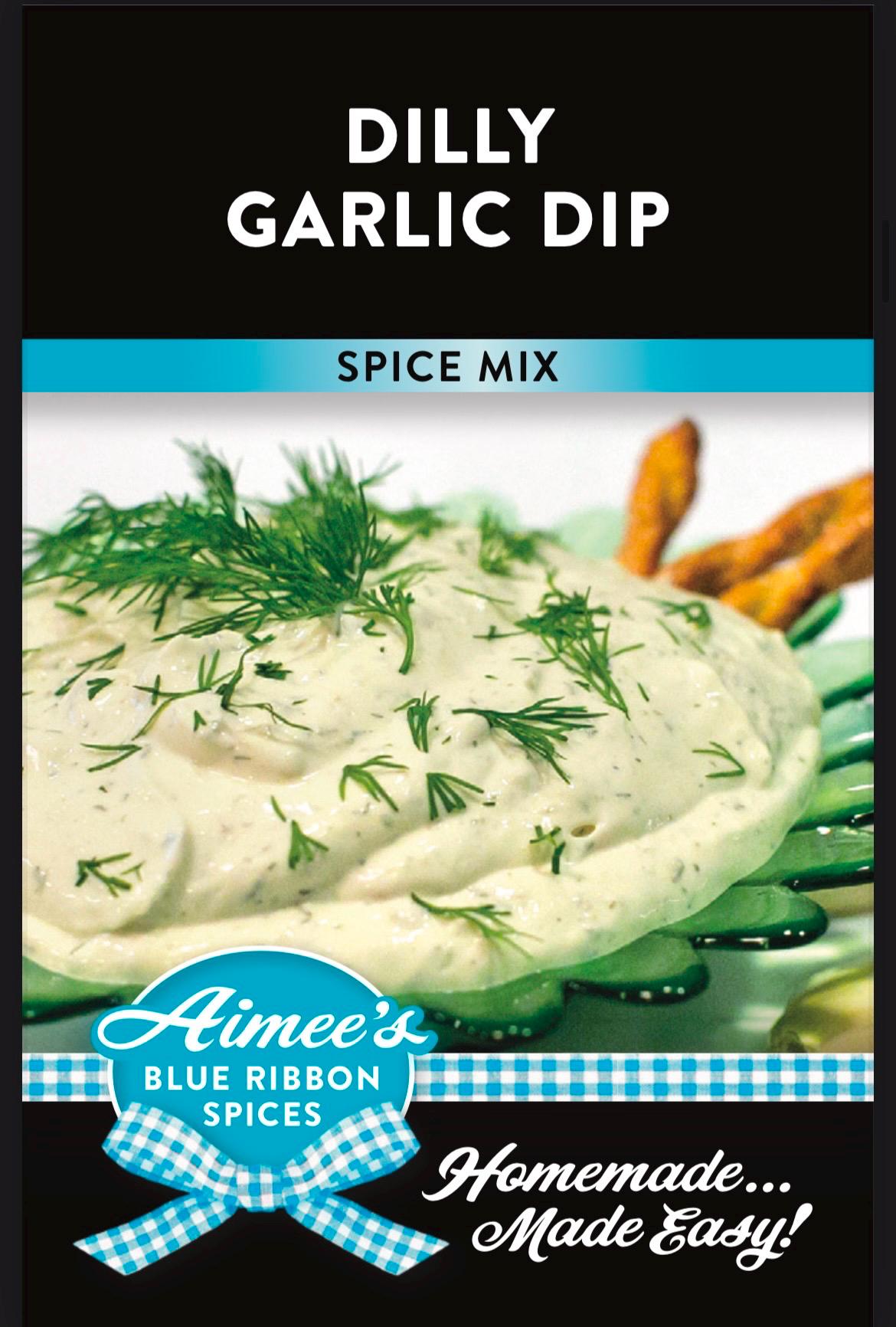 Dilly Garlic Dip Spice Mixes "Value Three Pack Bulk Savings” So GOOD! You'll need 3 - Chip Dip - Veggie Dip - Gluten Free - TOP Seller -Gift