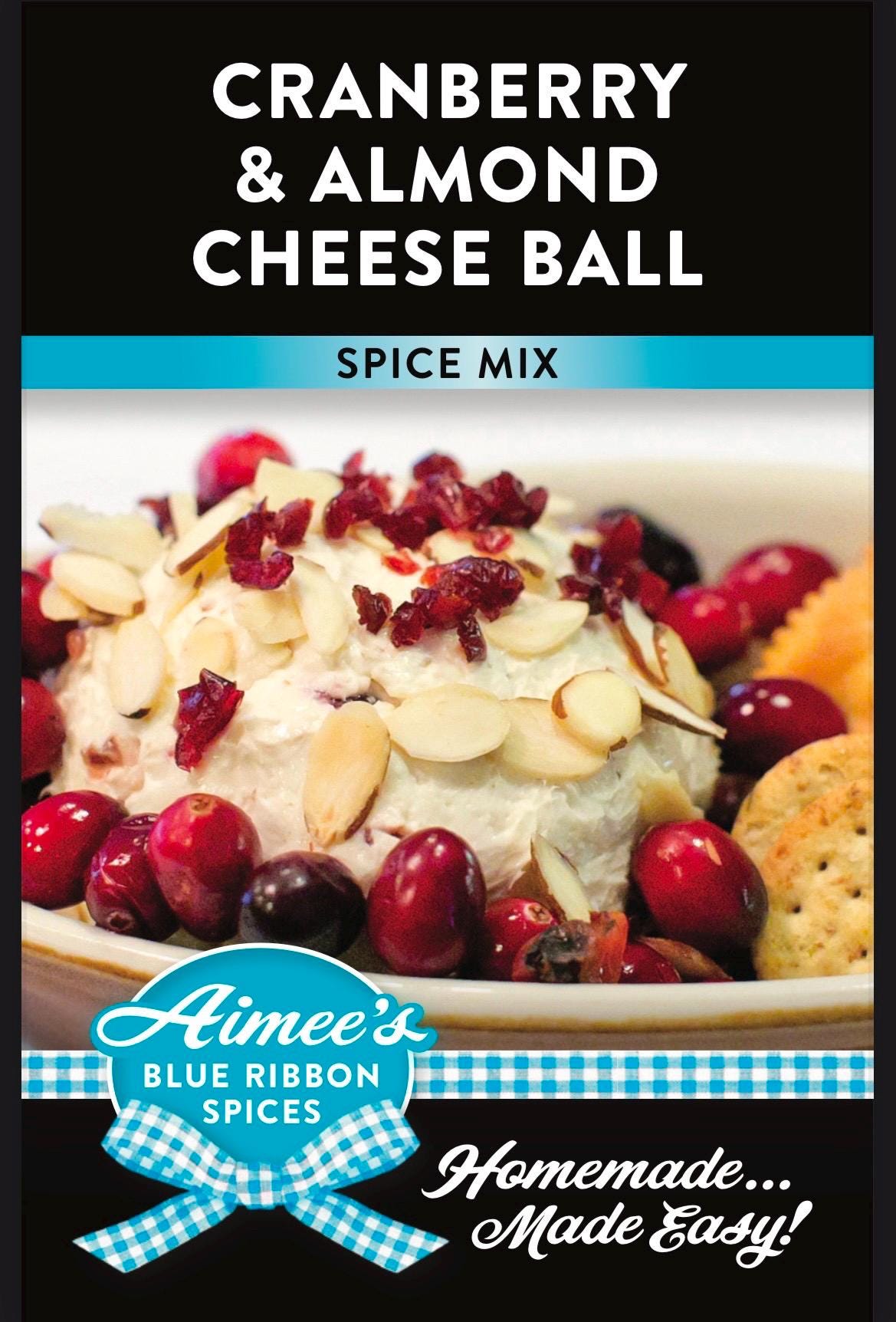 Cranberry & Almond Cheese Ball Spice Seasoning  Mix “Value 3 Pack Bulk Savings” Cream Cheese Holidays Crackers Bagel Spices are Gluten Free