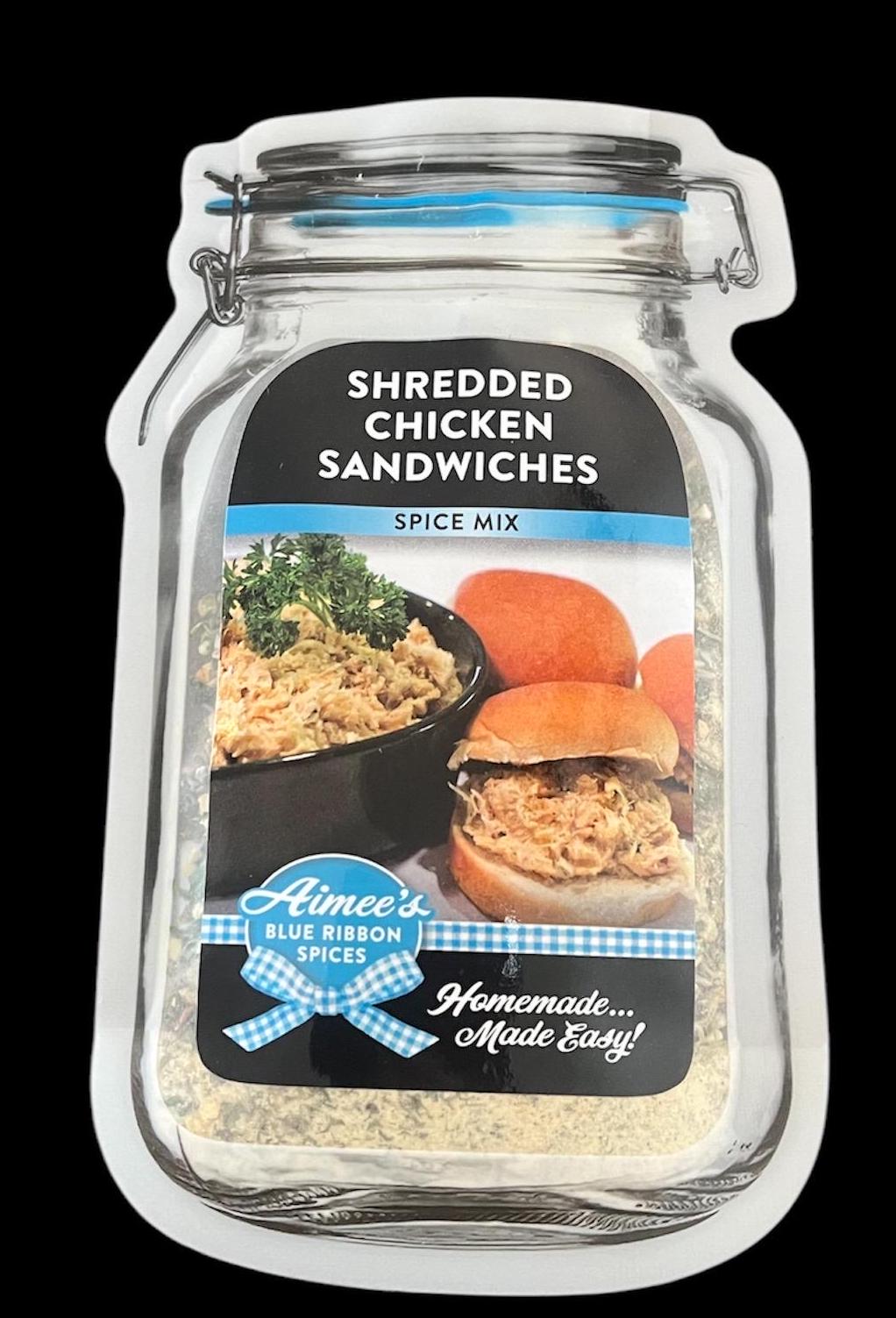 Shredded Chicken Sandwiches NO SALT  ** TOP! Seller Spice Mix “Value Three Pack Bulk Savings”