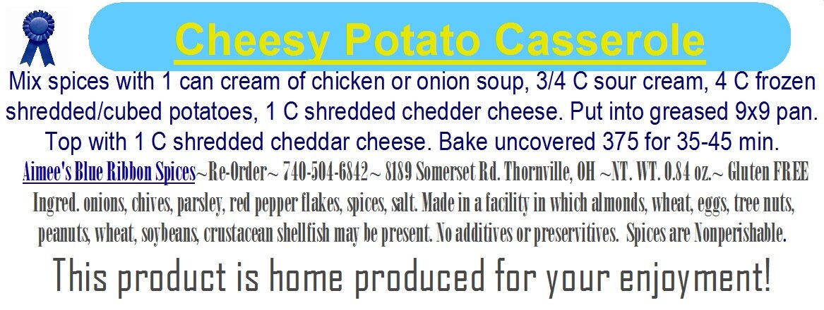 Cheesy Potato Casserole Spice Seasoning Mix