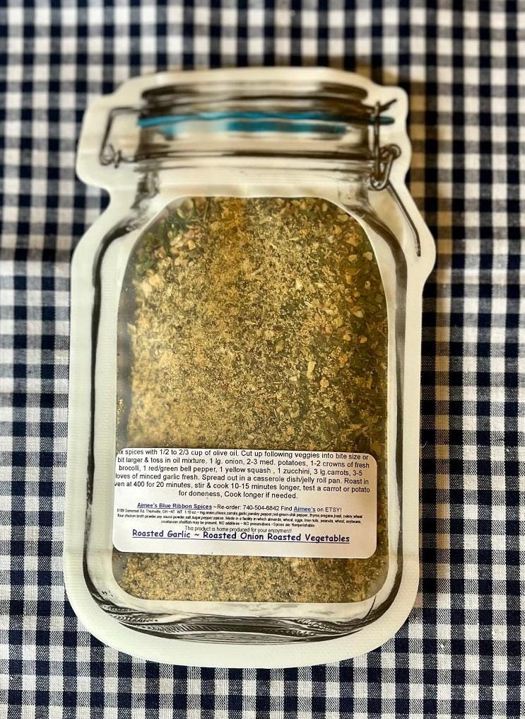 Roasted Garlic ~ Roasted Onion ~ Roasted Vegetables Spice Seasoning Mix “Value 3 Pack Bulk Savings” 3 Apice Mix Packets